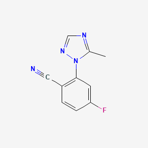 molecular formula C10H7FN4 B8425203 4-Fluoro-2-(5-methyl-1H-1,2,4-triazol-1-yl)benzonitrile 