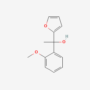 molecular formula C13H14O3 B8425210 (+/-)1-(2-Furyl)-1-(2-methoxyphenyl)ethanol 