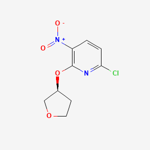 molecular formula C9H9ClN2O4 B8425224 6-chloro-3-nitro-2-[(3S)-tetrahydrofuran-3-yl]oxy-pyridine 