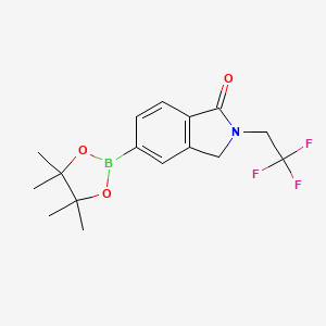 molecular formula C16H19BF3NO3 B8425242 5-(4,4,5,5-Tetramethyl-1,3,2-dioxaborolan-2-yl)-2-(2,2,2-trifluoroethyl)isoindolin-1-one 