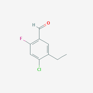 molecular formula C9H8ClFO B8425243 4-Chloro-5-ethyl-2-fluorobenzaldehyde 