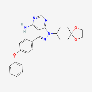 molecular formula C25H25N5O3 B8425253 1-(1,4-dioxaspiro[4.5]dec-8-yl)-3-(4-phenoxyphenyl)-1H-pyrazolo[3,4-d]pyrimidin-4-amine 