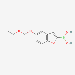 molecular formula C11H13BO5 B8425255 5-Ethoxymethoxy-benzofuran-2-boronic acid 