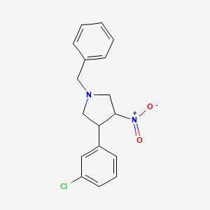 molecular formula C17H17ClN2O2 B8425294 1-Benzyl-3-(3-chlorophenyl)-4-nitropyrrolidine 