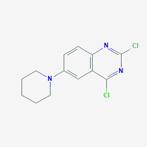 molecular formula C13H13Cl2N3 B8425314 2,4-Dichloro-6-piperidin-1-yl-quinazoline 