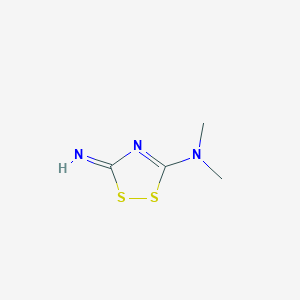 molecular formula C4H7N3S2 B8425328 3-imino-5-dimethylamino-3H-1,2,4-dithiazole 