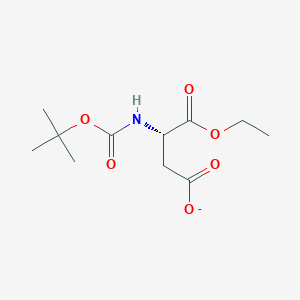 molecular formula C11H18NO6- B8425394 (3S)-3-[(tert-Butoxycarbonyl)amino]-4-ethoxy-4-oxobutanoate CAS No. 86938-08-1
