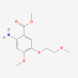 molecular formula C12H17NO5 B8425434 Methyl 2-amino-4-methoxy-5-(2-methoxyethoxy)benzoate 