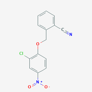molecular formula C14H9ClN2O3 B8425472 2-[(2-Chloro-4-nitrophenoxy)methyl]benzonitrile 