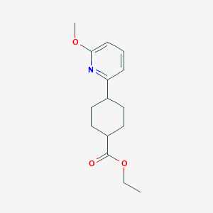 molecular formula C15H21NO3 B8425476 trans-4-(6-Methoxy-pyridin-2-yl)-cyclohexanecarboxylic acid ethyl ester 