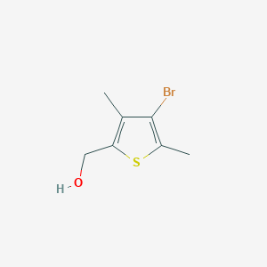 molecular formula C7H9BrOS B8425493 4-Bromo-3,5-dimethyl-2-hydroxymethylthiophene 