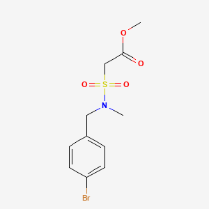 molecular formula C11H14BrNO4S B8425542 Methyl 2-({methyl[(4-bromophenyl)methyl]amino}sulfonyl)acetate 
