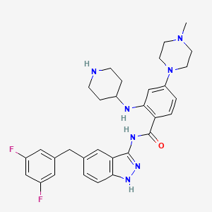 molecular formula C31H35F2N7O B8425703 N-[5-(3,5-difluorobenzyl)-1H-indazol-3-yl]-4-(4-methylpiperazin-1-yl)-2-(piperidin-4-ylamino)benzamide 