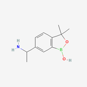 molecular formula C11H16BNO2 B8425722 6-(1-aminoethyl)-3,3-dimethylbenzo[c][1,2]oxaborol-1(3H)-ol 