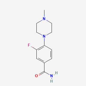 molecular formula C12H16FN3O B8425742 3-Fluoro-4-(4-methylpiperazin-1-yl)benzamide 