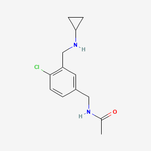molecular formula C13H17ClN2O B8425805 N-(4-Chloro-3-cyclopropylaminomethyl-benzyl)acetamide 