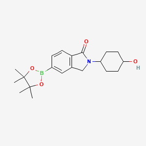 molecular formula C20H28BNO4 B8425897 2-(trans-4-Hydroxycyclohexyl)-5-(4,4,5,5-tetramethyl-1,3,2-dioxaborolan-2-yl)isoindolin-1-one 
