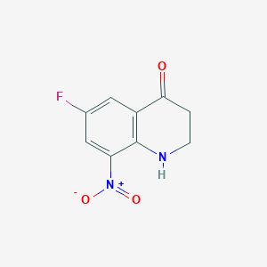 molecular formula C9H7FN2O3 B8425901 6-fluoro-2,3-dihydro-8-nitro-4(1H)-quinolinone 