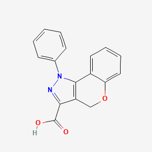 molecular formula C17H12N2O3 B8425928 1-Phenyl-1,4-dihydrochromeno[4,3-c]pyrazole-3-carboxylic acid 