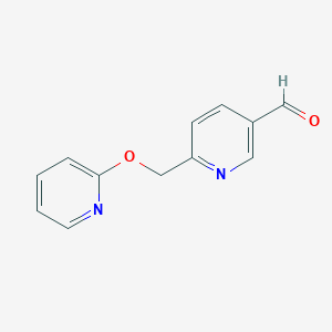 molecular formula C12H10N2O2 B8425947 6-(Pyridin-2-yloxymethyl)-pyridine-3-carbaldehyde 