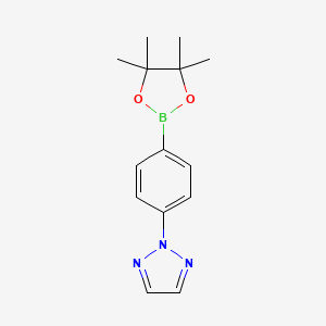 molecular formula C14H18BN3O2 B8426016 2-[4-(4,4,5,5-Tetramethyl-1,3,2-dioxaborolan-2-yl)phenyl]-2H-1,2,3-triazole 