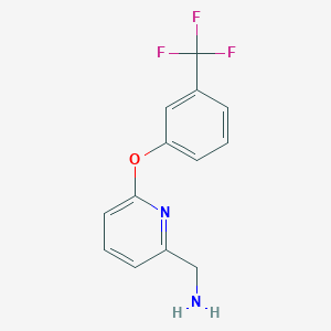 molecular formula C13H11F3N2O B8426054 2-(3-Trifluoromethylphenyloxy)-6-(aminomethyl)-pyridine 