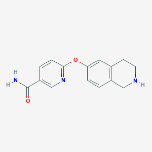 molecular formula C15H15N3O2 B8426100 6-(1,2,3,4-Tetrahydro-isoquinolin-6-yloxy)-nicotinamide 
