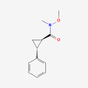 molecular formula C12H15NO2 B8426139 trans-N-methoxy-N-methyl-2-phenylcyclopropane-1-carboxamide 