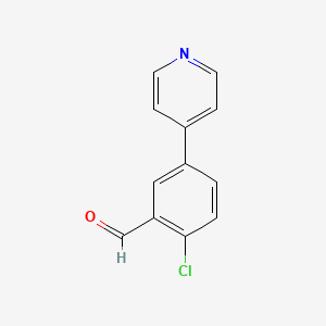 molecular formula C12H8ClNO B8426158 2-Chloro-5-(pyridin-4-yl)benzaldehyde CAS No. 464190-34-9