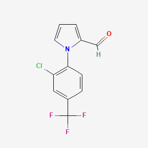 molecular formula C12H7ClF3NO B8426160 1-(2'-Chloro-4'-trifluoromethylphenyl)pyrrole-2-carboxaldehyde 