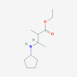 molecular formula C12H23NO2 B8426170 (Rac)-3-cyclopentylamino-2-methyl-butanoic acid ethyl ester 