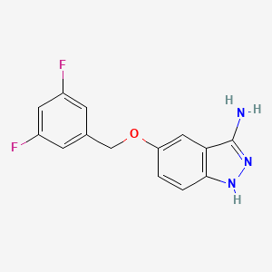 molecular formula C14H11F2N3O B8426176 5-[(3,5-difluorobenzyl)oxy]-1H-indazol-3-amine 