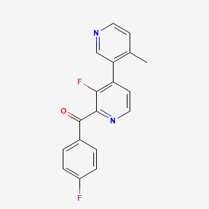 molecular formula C18H12F2N2O B8426193 (3'-Fluoro-4-methyl-3,4'-bipyridin-2'-yl)(4-fluorophenyl)methanone 