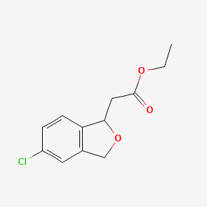 molecular formula C12H13ClO3 B8426238 Ethyl (5-chloro-1,3-dihydro-2-benzofuran-1-yl)acetate 