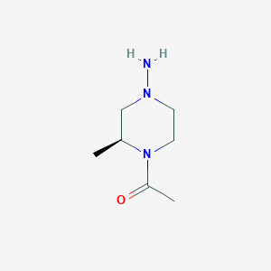 molecular formula C7H15N3O B8426246 (S)-1-acetyl-4-amino-2-methylpiperazine 