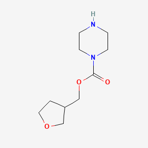 molecular formula C10H18N2O3 B8426275 Piperazine-1-carboxylic acid tetrahydro-furan-3-ylmethyl ester 