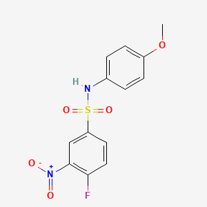 molecular formula C13H11FN2O5S B8426305 4-Fluoro-1-[(4-methoxyphenyl)aminosulfonyl]-3-nitrobenzene 