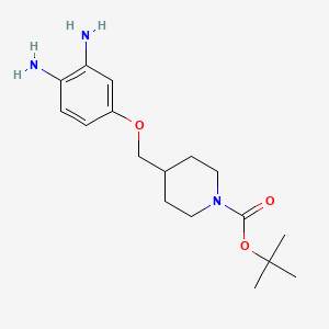 molecular formula C17H27N3O3 B8426344 tert-Butyl 4-((3,4-diaminophenoxy)methyl)piperidine-1-carboxylate 
