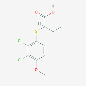 molecular formula C11H12Cl2O3S B8426373 alpha-(2,3-Dichloro-4-methoxyphenylthio)butyric acid 