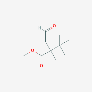 molecular formula C10H18O3 B8426377 Methyl 2-(1,1-dimethylethyl)-2-methyl-4-oxobutanoate 