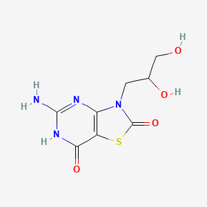 molecular formula C8H10N4O4S B8426384 5-amino-3-(2,3-dihydroxypropyl)-6H-thiazolo[4,5-d]pyrimidine-2,7-dione 