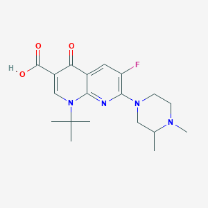 molecular formula C19H25FN4O3 B8426393 1-Tert-butyl-7-(3,4-dimethylpiperazin-1-yl)-6-fluoro-4-oxo-1,8-naphthyridine-3-carboxylic acid 