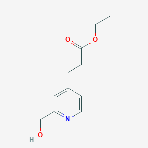 molecular formula C11H15NO3 B8426415 Ethyl 3-(2-(hydroxymethyl)pyridin-4-yl)propanoate 