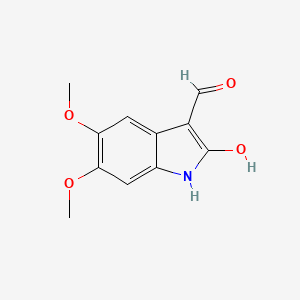 molecular formula C11H11NO4 B8426418 5,6-Dimethoxy-3-hydroxymethylene oxindole 