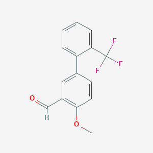 molecular formula C15H11F3O2 B8426433 2-Methoxy-5-(2-trifluoromethylphenyl)benzaldehyde 