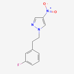molecular formula C11H10FN3O2 B8426438 1-(3-fluorophenethyl)-4-nitro-1H-pyrazole 