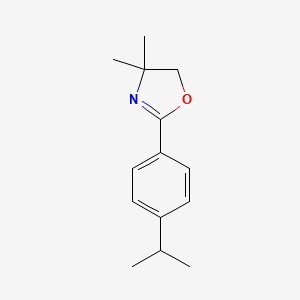 molecular formula C14H19NO B8426469 4,5-Dihydro4,4-dimethyl-2-[4-[1-methylethyl]phenyl]oxazole 