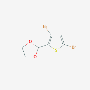 molecular formula C7H6Br2O2S B8426477 3,5-Dibromo-2-(1,3-dioxolan-2-yl)-thiophene 