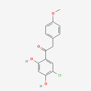 molecular formula C15H13ClO4 B8426514 1-(5-Chloro-2,4-Dihydroxyphenyl)-2-(4-Methoxyphenyl)ethanone 