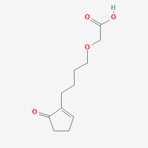 molecular formula C11H16O4 B8426517 2-(6-Carboxy-5-oxahexyl)-2-cyclopentenone 